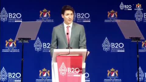 Trudeau at B20 confirms ONLY government approved "free speech" will be allowed online & will be monitored by AI