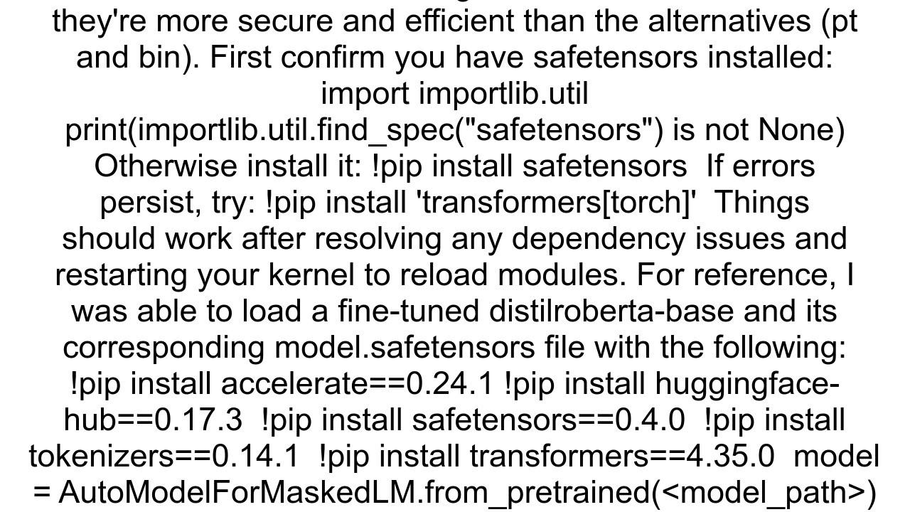 Loading a safetensor file in transformers