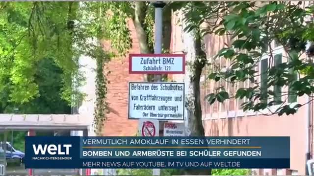 VERMUTLICH AMOKLAUF IN ESSEN VERHINDERT BOMBEN UND ARMBRÜSTE BEI SCHÜLER GEFUNDEN