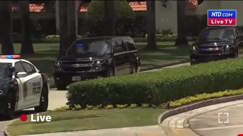 DJT's Motorcade To Miami Courthouse Including An Ambulance