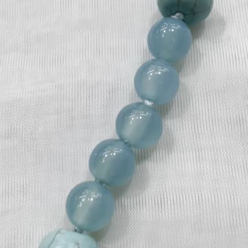 Handmade + Knotting Unique 21” Statement Necklace with 925 Silver, Turquoise