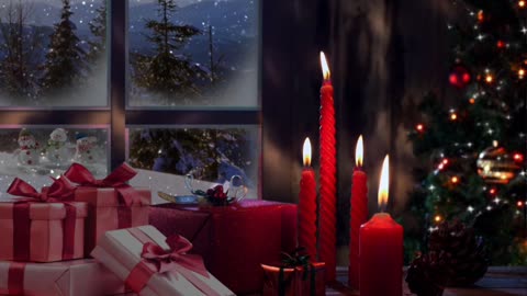 Jingle bells Lullaby ⛄️ Relaxing Piano with Snow and flickering Candles - Nap sounds for kids 💤