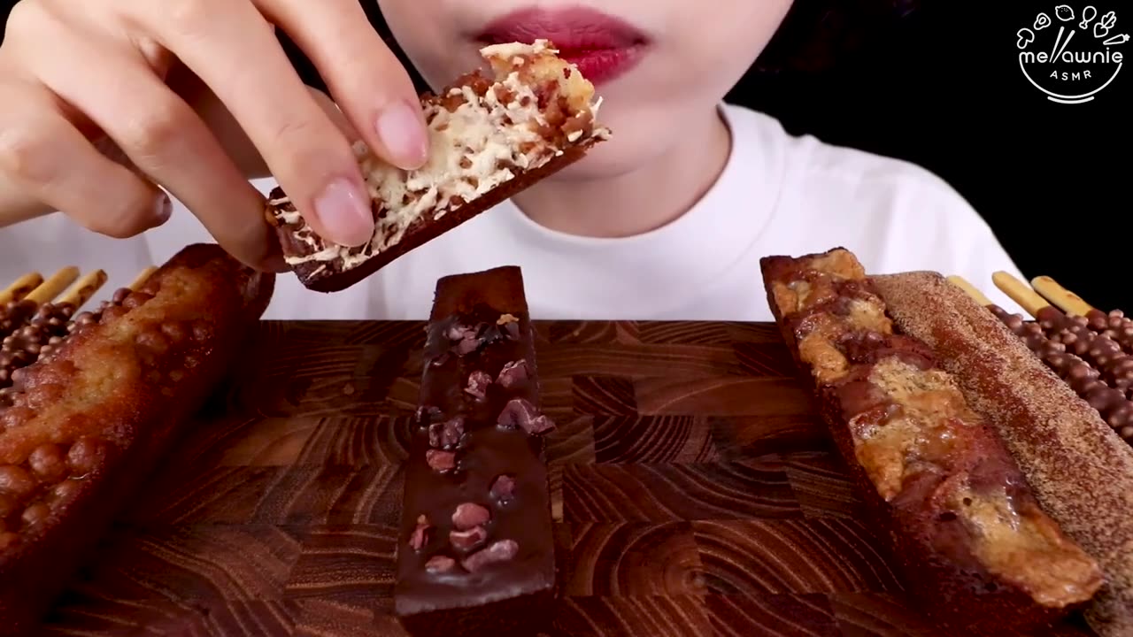 ASMR MUKBANG|FINANCIER *CHOCOLATE, SMORE, YAKGWA, CARAMEL, CHEESE, CHURROS 휘낭시에 초콜릿 스모어 약과|EATING|먹방