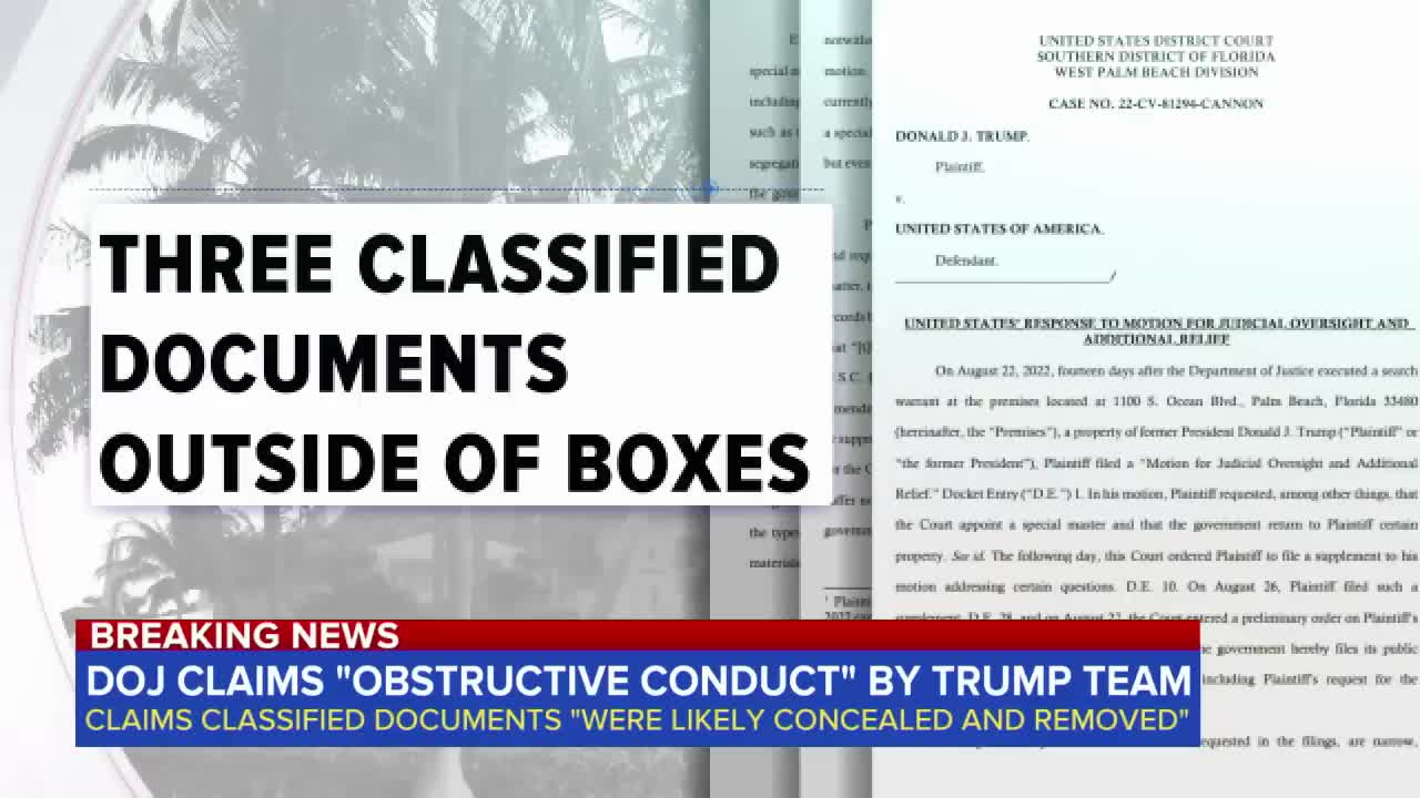 Justice Department claims ‘obstructive conduct’ by Trump team