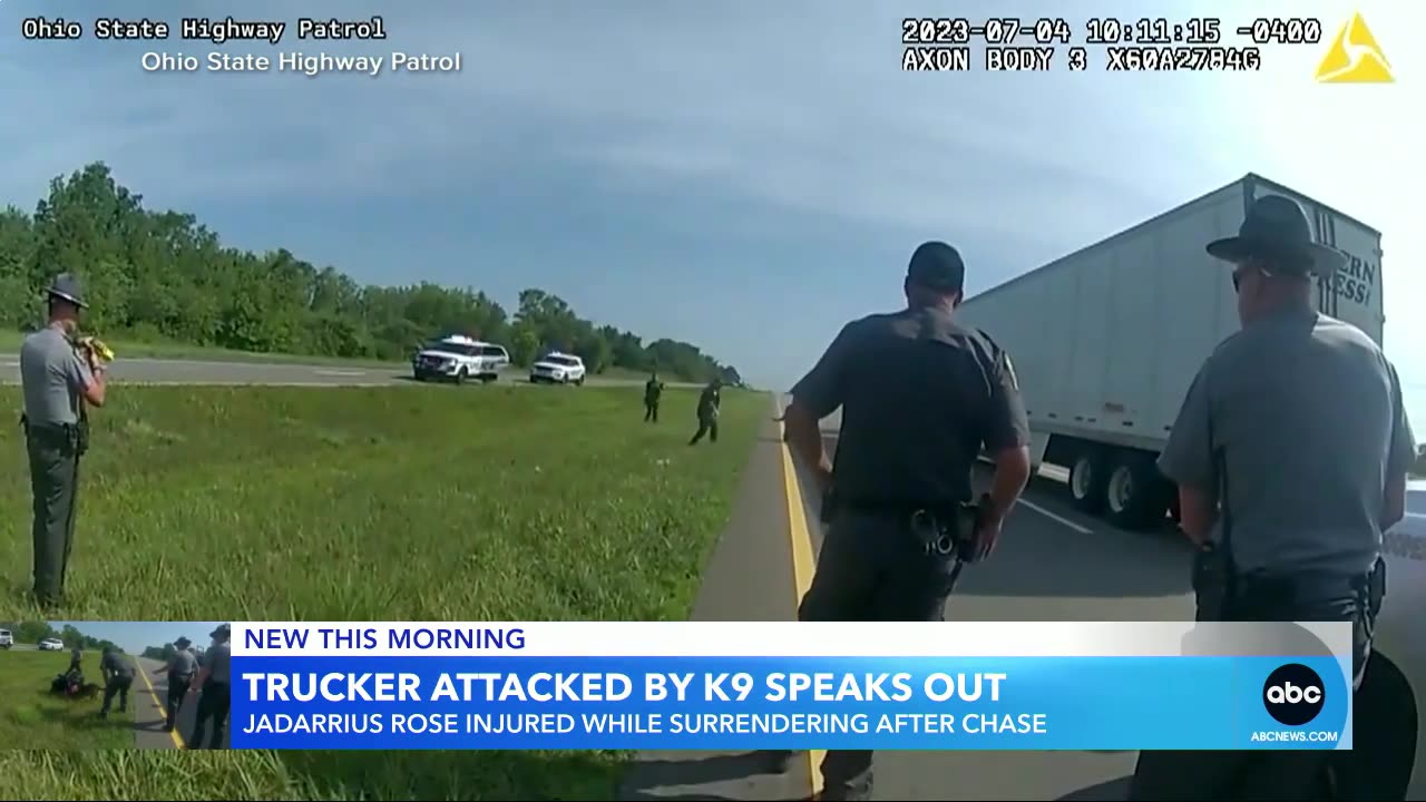 Trucker attacked by Ohio police dog while surrendering speaks out l GMA