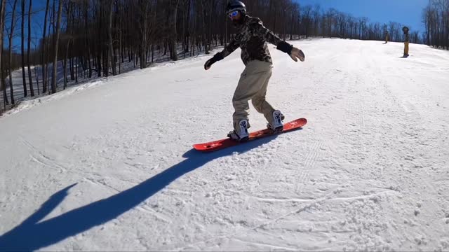 Skiing in the snow