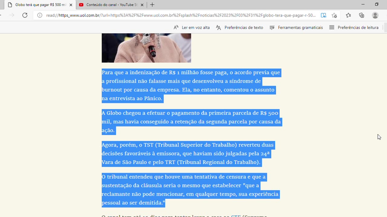 Globo terá que pagar R$ 500 mil a Izabella Camargo após perder ação no TST