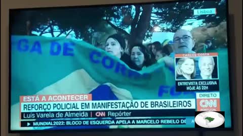 EUROPA - CNN PORTUGAL PASSA VERGONHA MANIFESTANTE INFORMADA FAZ REPORTER PASSAR VERGONHA