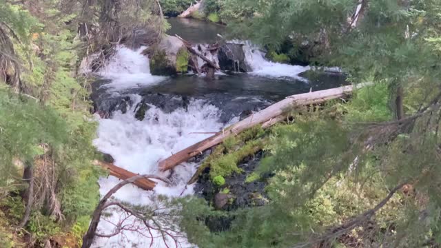 Central Oregon - Three Sisters Wilderness - Close Up View of Waterfall