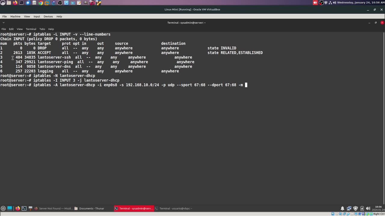 Practicando Iptables con Cadenas