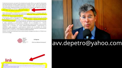 AVVOCATO ROBERTO DE PETRO - “AIFA, INFATTI, NON DETIENE LA DOCUMENTAZIONE RICHIESTA!!”👿 (I Parte)