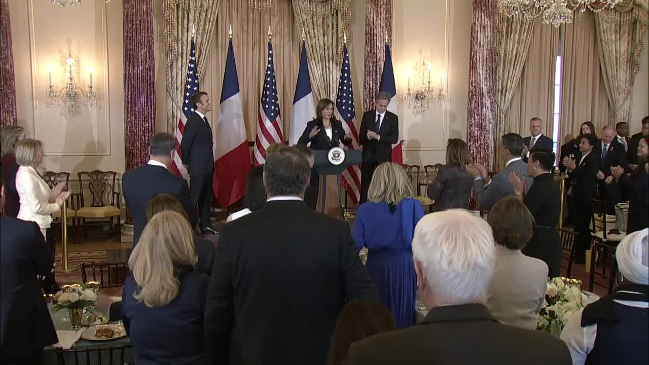 Secretary Blinken and Vice President Harris host a State luncheon honoring French President Macron