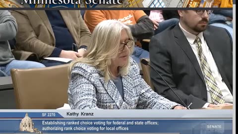 Kathy Kranz at the MN Senate Hearing on RCV