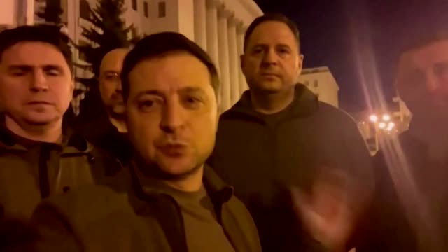 'We are here' -defiant Zelenskiy on the streets of Kyiv