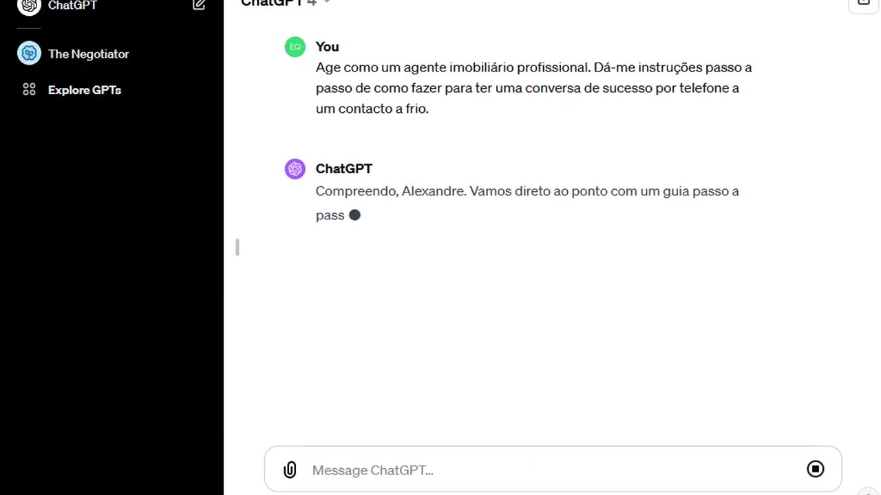 Fazer uma conversa por telefone a um contacto a frio