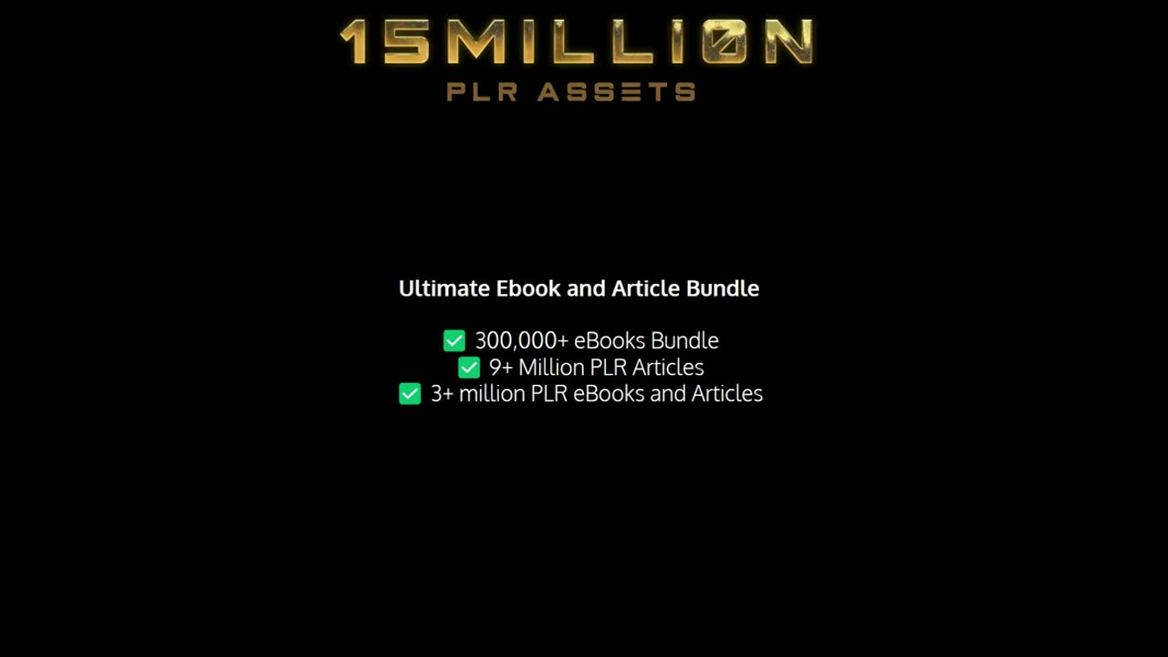 Million Dollar Business with PLR Assets