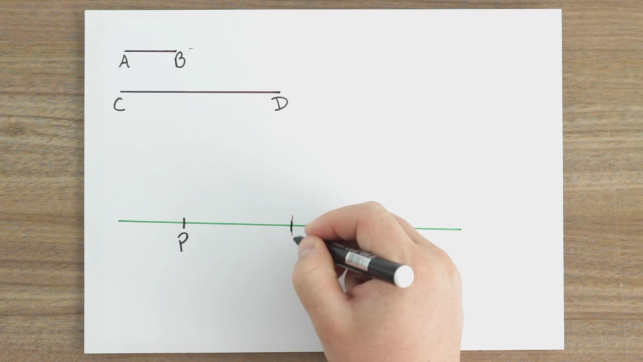 Construir um segmento de reta que tem medida igual à diferença de dois segmentos dados.