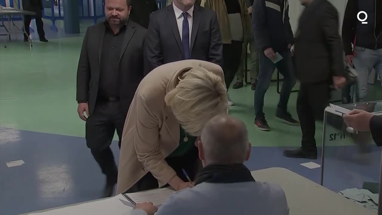 French Presidential Candidate Le Pen Votes In Election