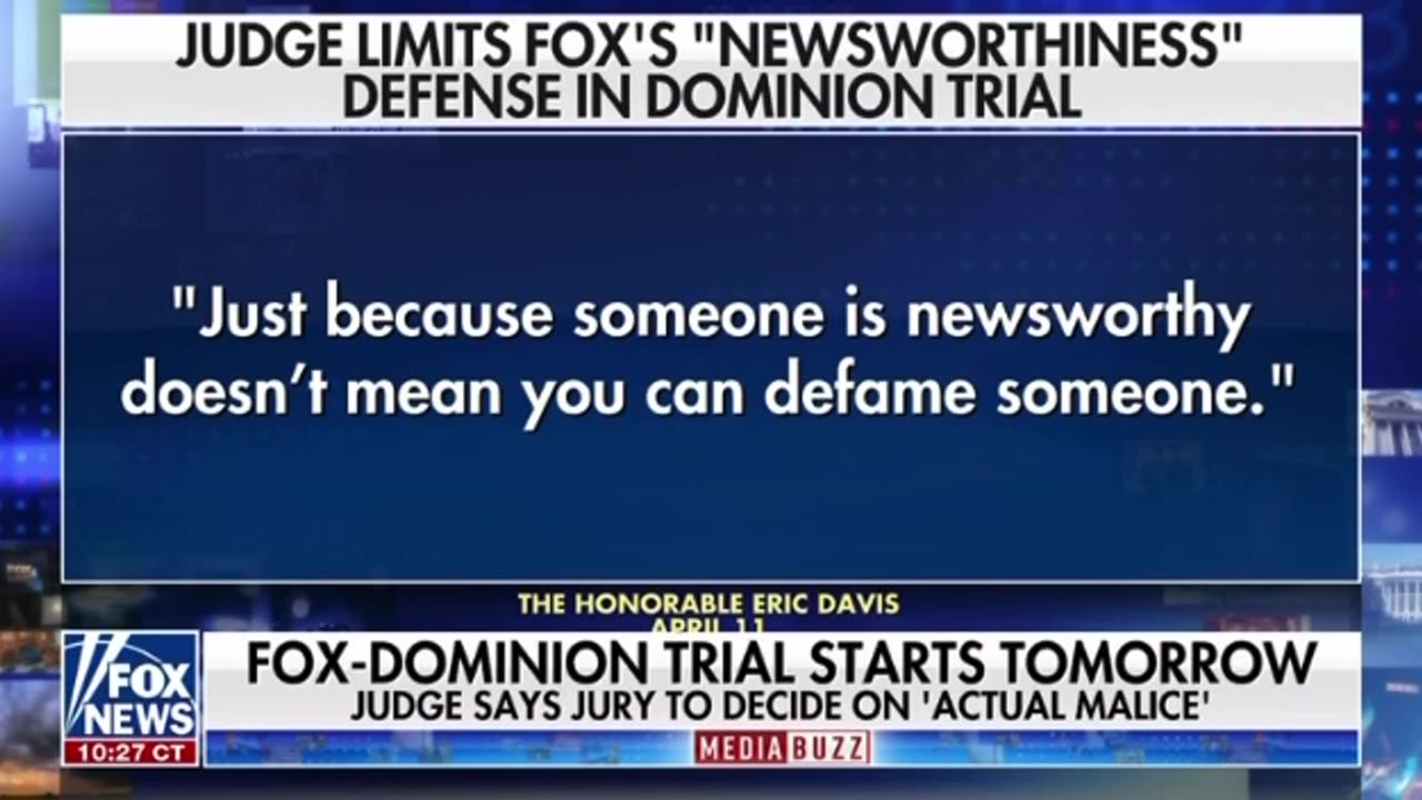 FOX - Dominion trial starts tomorrow