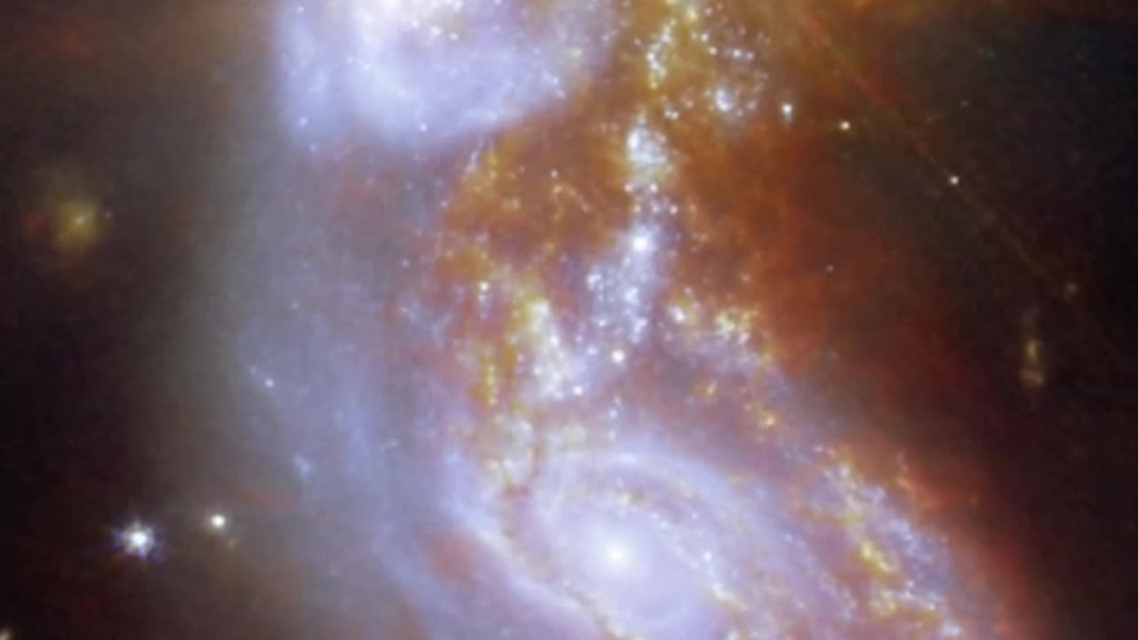 NASA James Webb & Hubble Telescope Zoom into Galaxy Merger IIZW96 in space