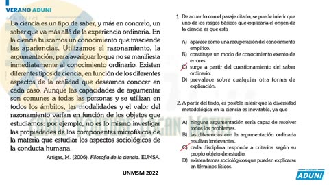 VERANO ADUNI 2022 | Semana 06 | Filosofía