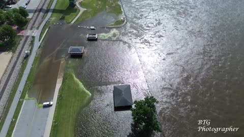 Waters Start To Rise in Davenport, Iowa.