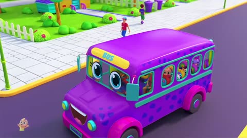 Wheels On The Bus Go Round and Round _ School Bus Song _ Nursery Rhymes and Kids Songs with Zoobees