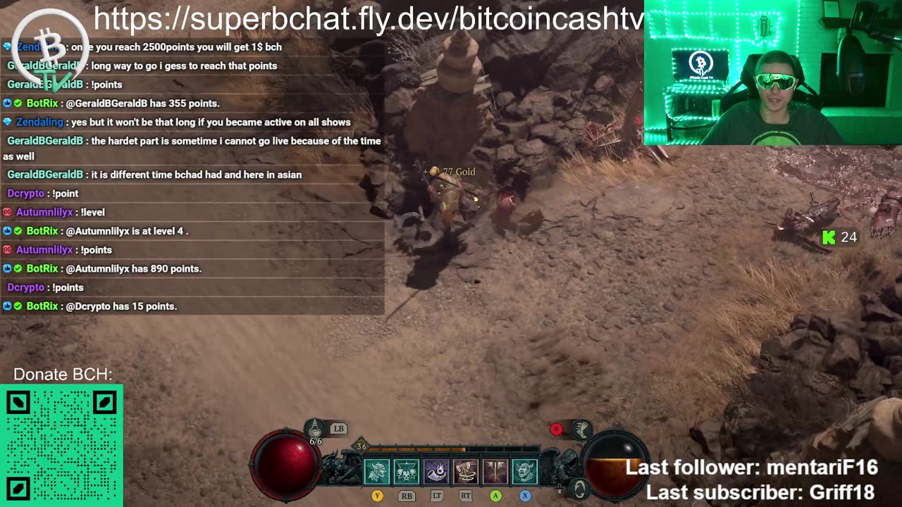 Dude giving away crypto while playing D4 Hardcore