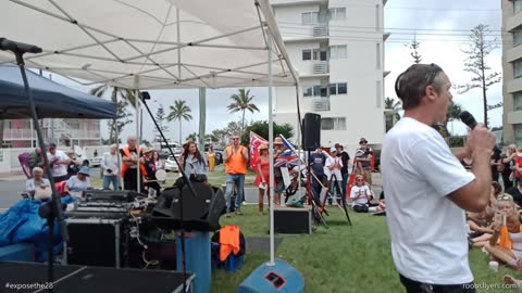 Dan the Trumpet Man at the Back to the Border Rally. 22nd Oct, 2022.