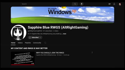 ButtHurt Kiddies 2: Fake YouTube channel (@AltRightGamingRWGS)