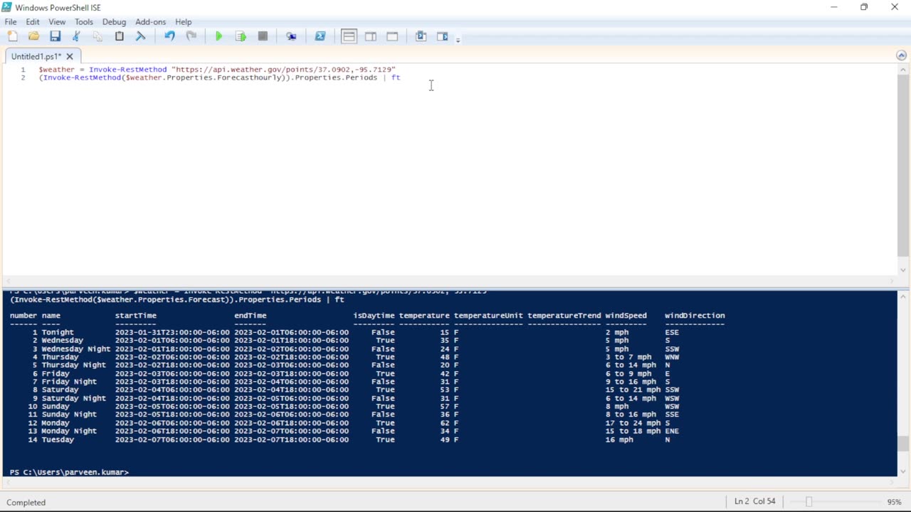 Get Weather Forecast with PowerShell