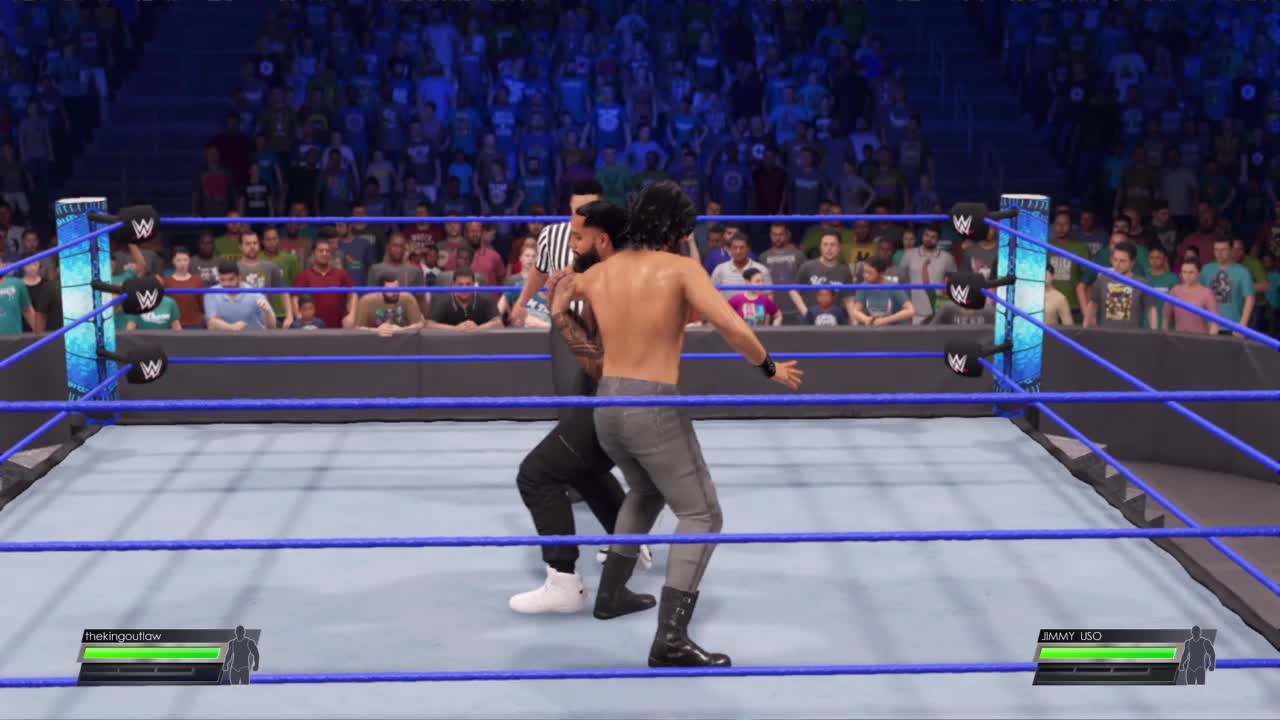 wwe2k22 myrise walkthrough 152 King outlaw vs Jimmy Uso