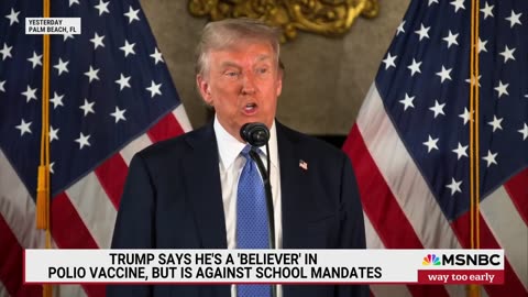 Trump says he's a 'believer' in polio vaccine, but is against school mandates