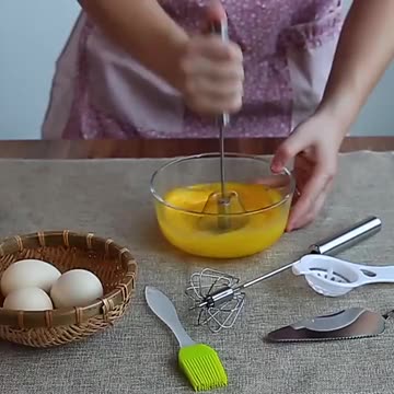 Kitchen Stainless Steel Semi-automatic Egg Milk Beater Whisk Mixer