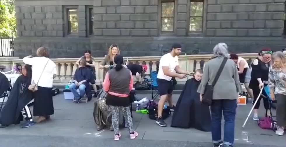 My Beautiful Australians giving Free Haircuts to Patriots that don't have passport!!! BEAUTIFUL!!!