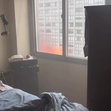 Kenwood high rise as flames crept up the building &