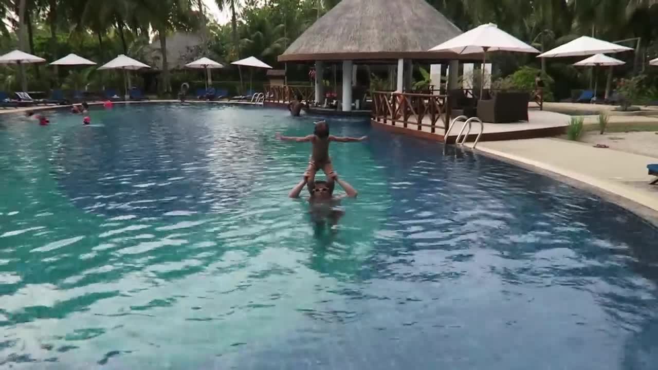 Hotel Pool Jumps Fun - Maldives Holidays
