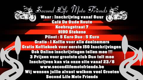 Ons 2de treffen Op Zondag 5 September 2021 "Second Life Moto Friends"