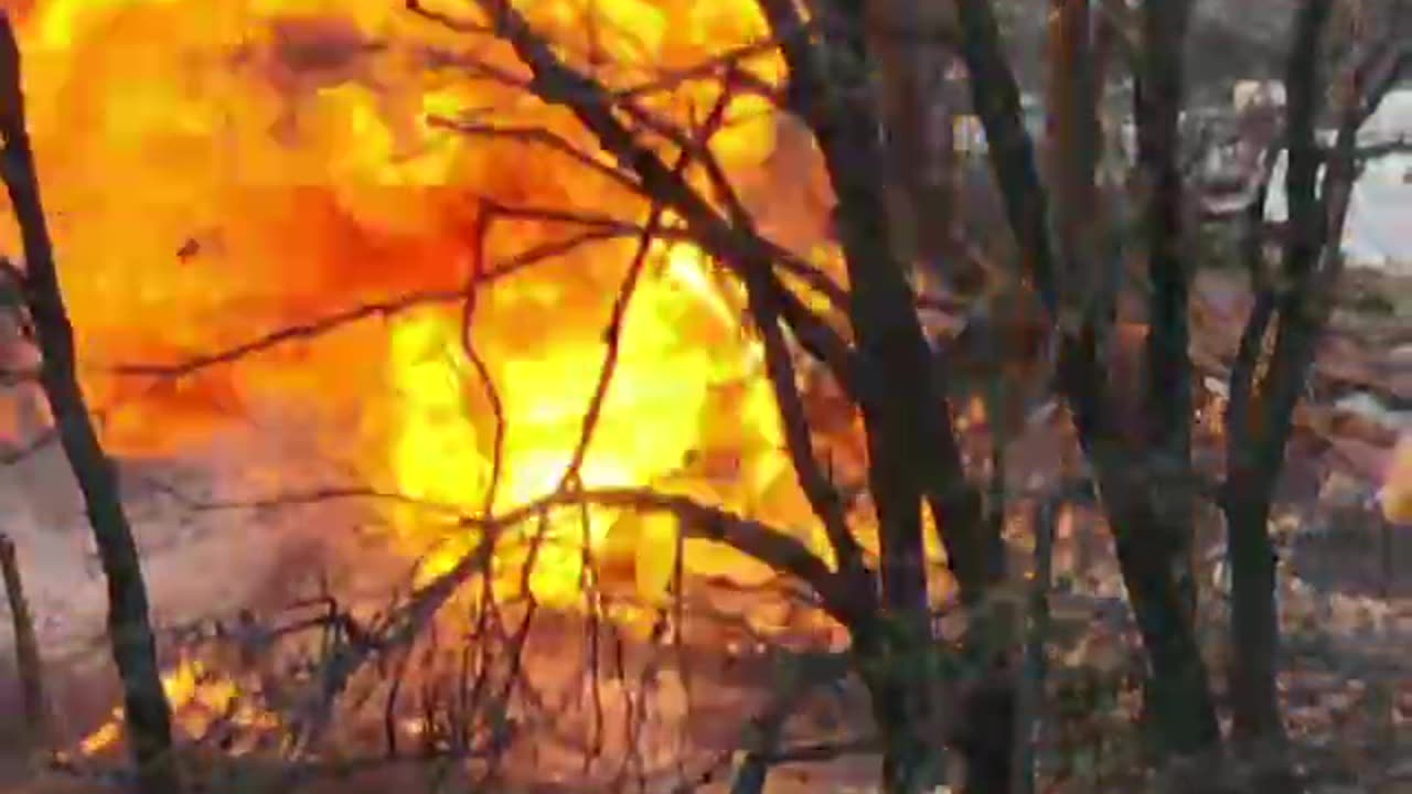 A Russian Camp Bursts into Flames