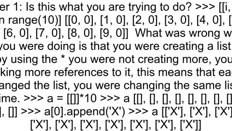 Defining a list of list with a loop in Python