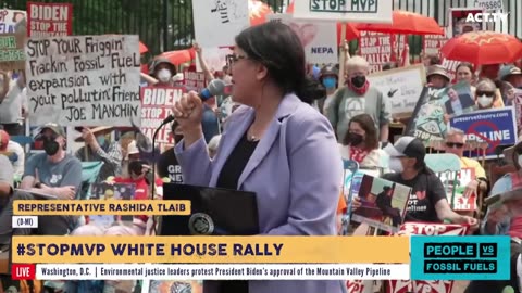 Rashida Tlaib Loses Her Marbles At A Climate Hoax Rally To Stop The Mountain Valley Pipeline