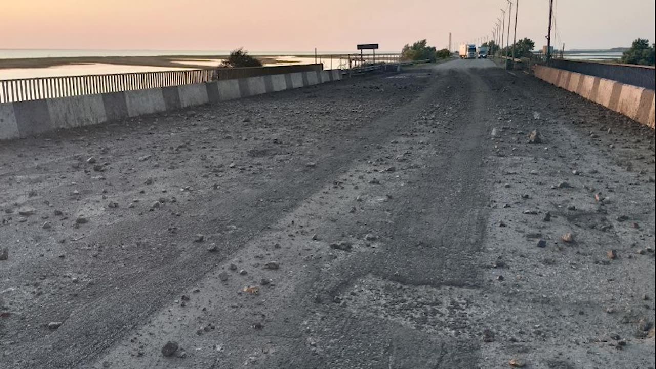 Bridge linking Kherson to Crimea damaged in Ukrainian strike, Russian governor says