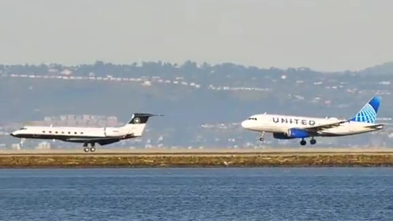 Two Plane Landing same airport