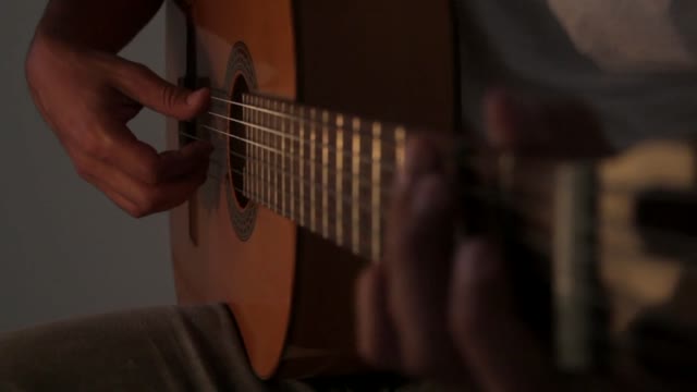 Person Playing A Guitar
