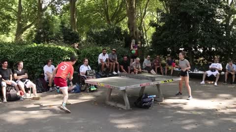 Adam Bobrow vs. PingPongLover Katharina Michajlova I Street Table Tennis Cologne-W6PFIHc0qW8