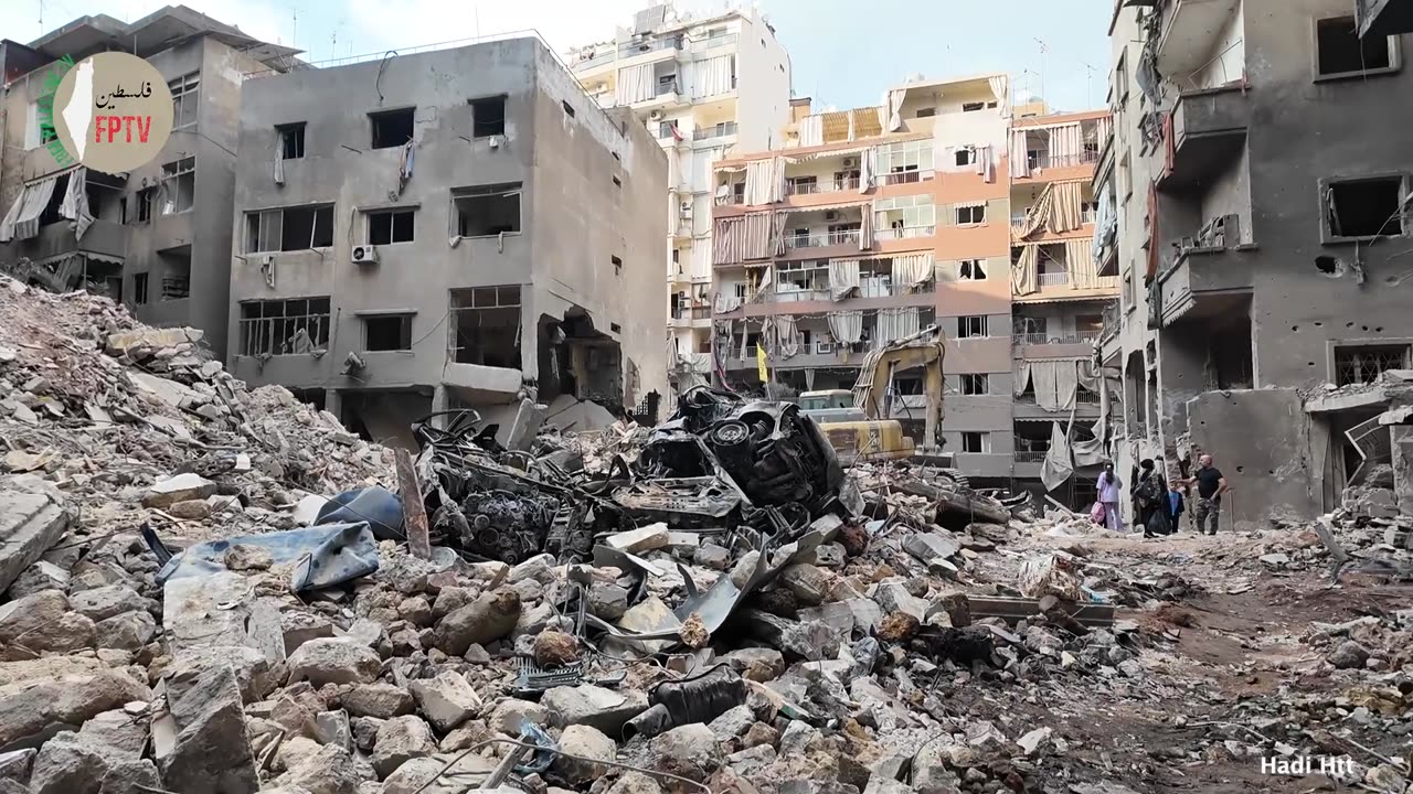 Aftermath of Zionist/USA attack on Basta neighbourhood in Beirut, Lebanon.