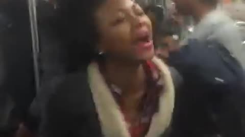 Absolute mayhem on a subway train