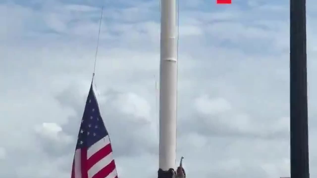 Tearing Down And Burning American Flag