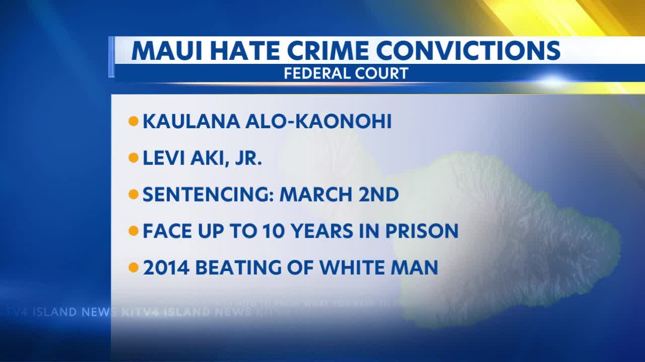 2 Hawaiian men guilty of hate crime in white man's beating