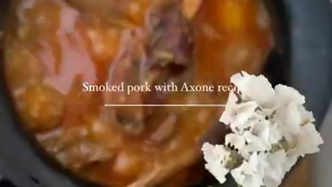 unique Cooking smoked pork boiled with akhuni